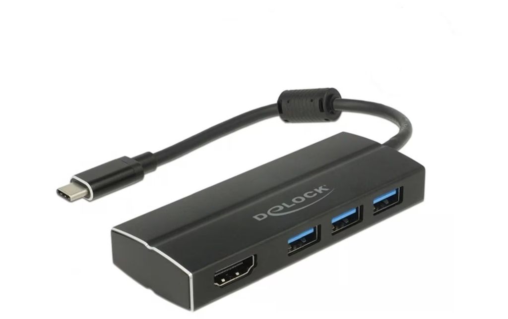 Delock hub USB-C z 3x USB-A, 1x HDMI, 5 Gbps, 4K @ 30Hz