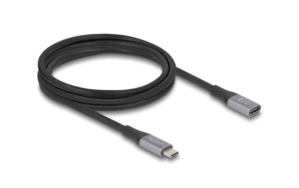 Delock kabel przedłużający USB-C męski na żeński 40Gbps 240W PD, 2m - Szary