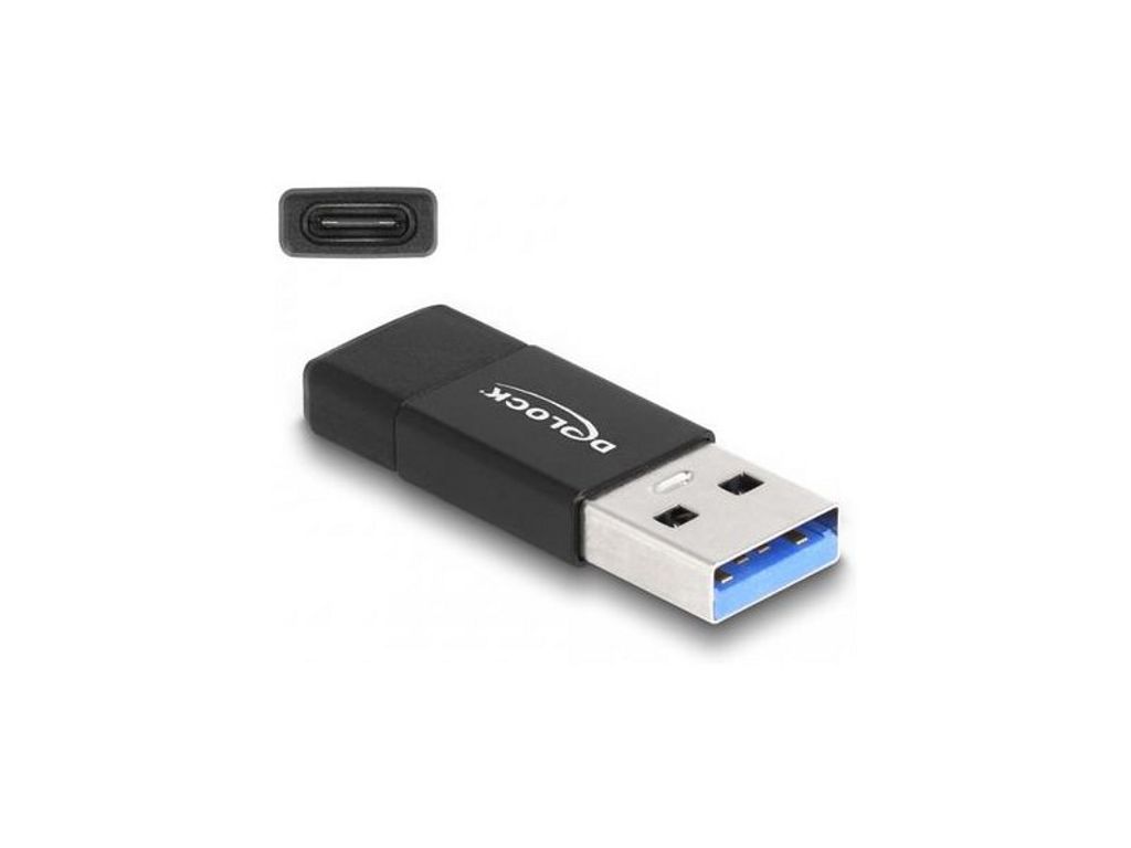 Delock aktywny adapter USB A do USB C, czarny