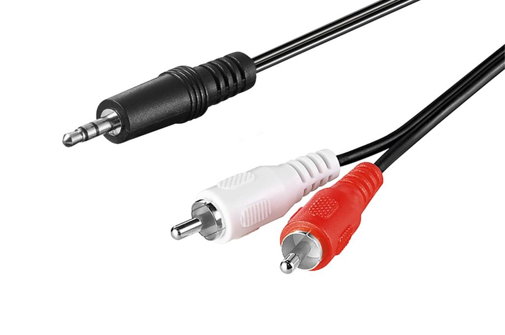 Goobay AUX lydadapterkabel 3,5 mm stereo han til 2x RCA han, 0,5 meter