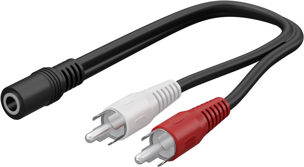 Goobay lydadapter 3,5 mm AUX hunn til 2x RCA hann