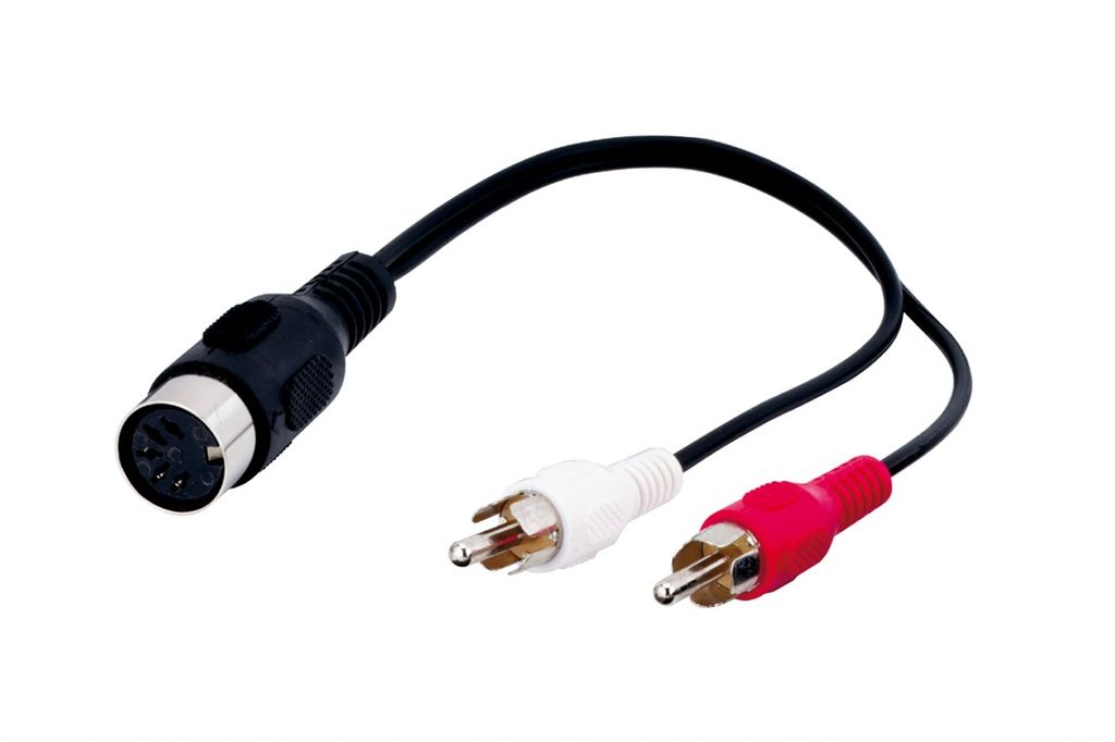 Goobay lydkabeladapter DIN hunn (5-pins) til 2x RCA hann