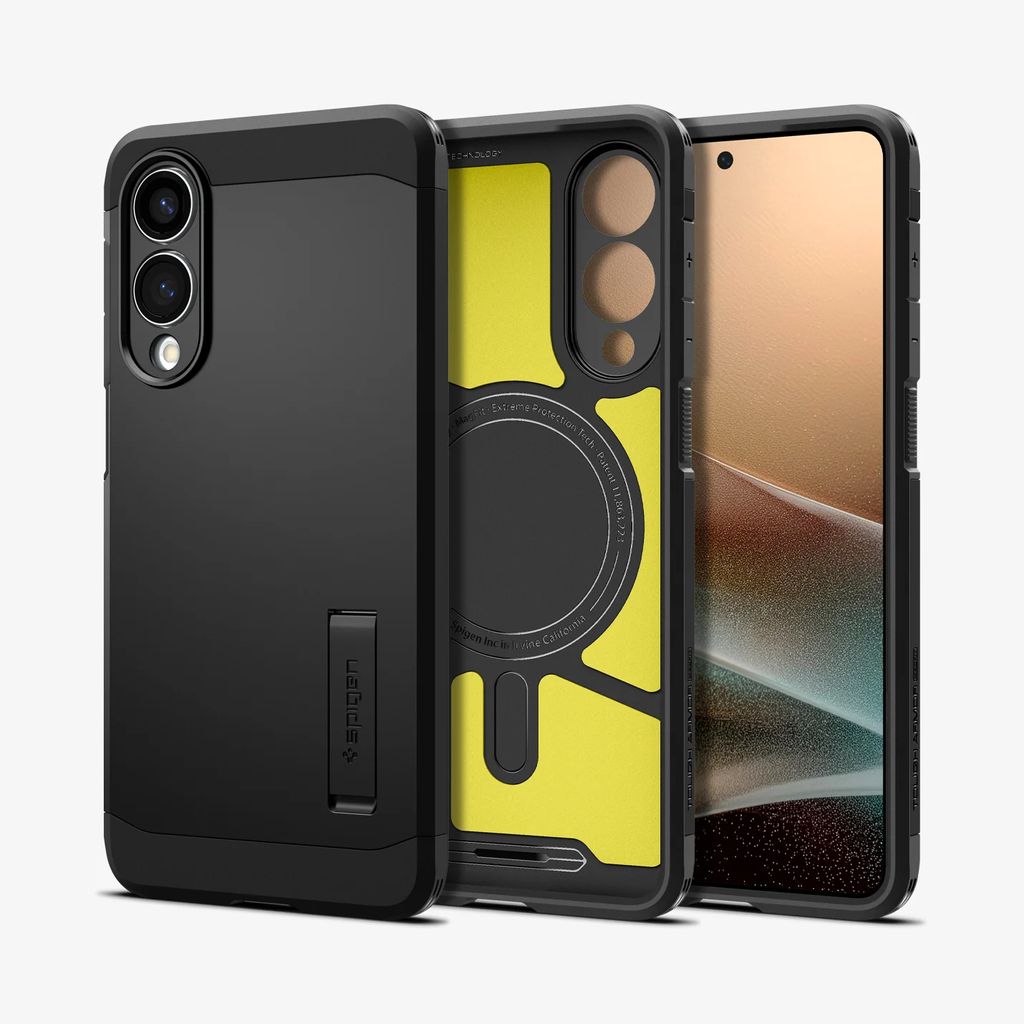 Spigen Samsung Galaxy S25 Edge Tough Armor MagFit Cover - Sort