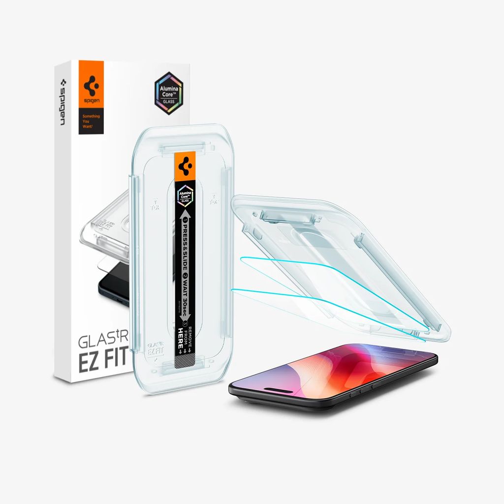 Spigen iPhone Air Glas.tR EZ Fit Skærmbeskyttelse, 2 stk - Gennemsigtig