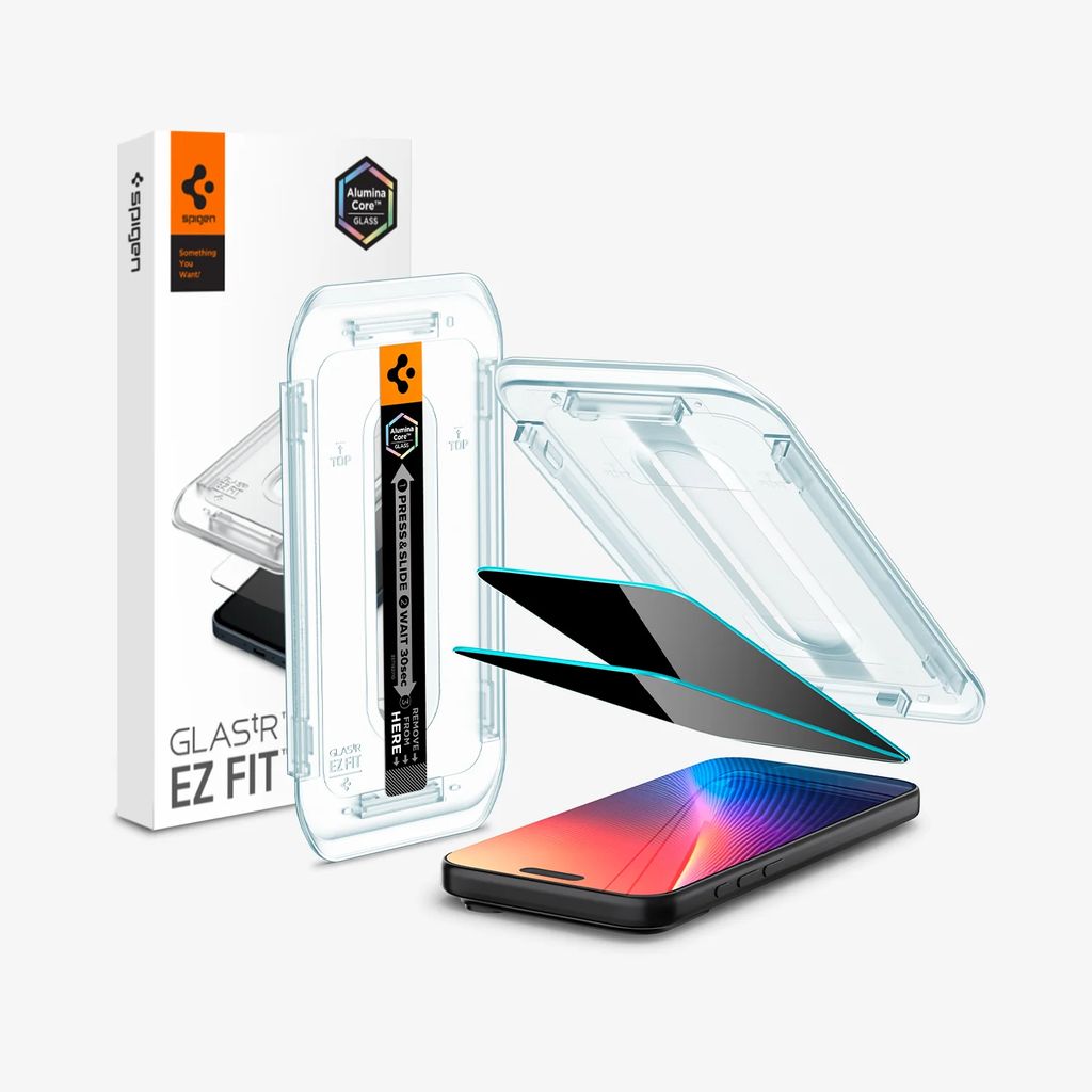 Spigen iPhone 17 Air Glas.tR EZ Fit Privacy Screen Protector, 2-pack - Transparent