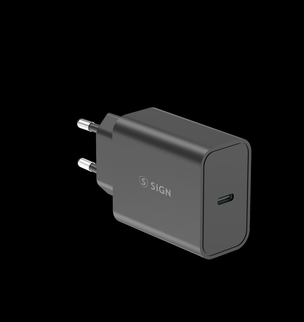 SiGN 45W Laddare, USB-C PD, Snabbladdning, MacBook Air, iPhone m.fl. - Svart