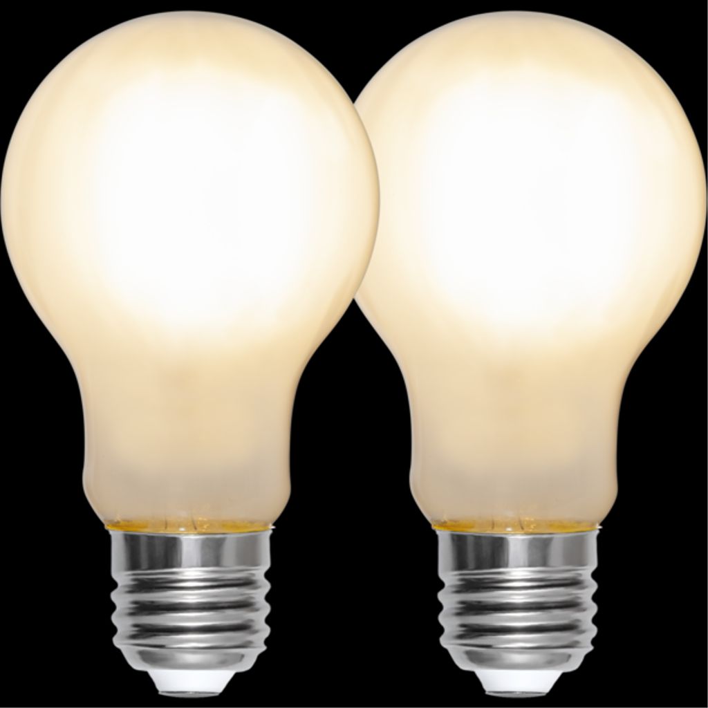LED-lampa E27 A60 Frosted 2-pack