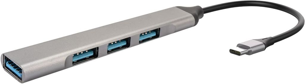 4Smarts USB-C-keskitin 4x USB-A-laturiin - tähtiharmaa