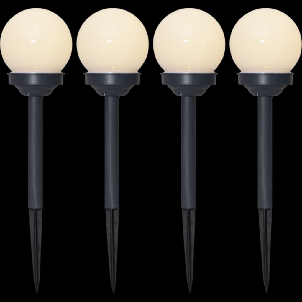 Star Trading solcellspollare Globus 4-pack – vit | Belysning - Utomhusbelysning | Batteritema