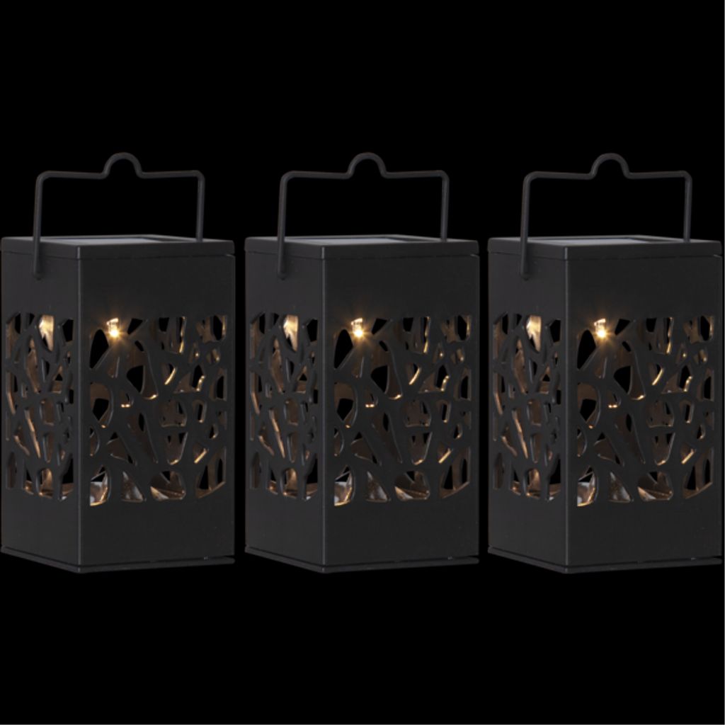 Star Trading solcelledekorasjon Izola Mini 3-pakning – svart