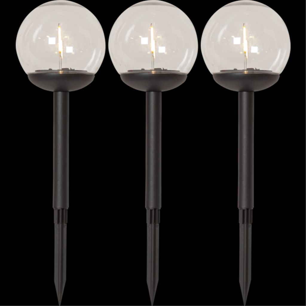 Star Trading solcellspollare Globe 3-pack – svart | Belysning - Utomhusbelysning | Batteritema