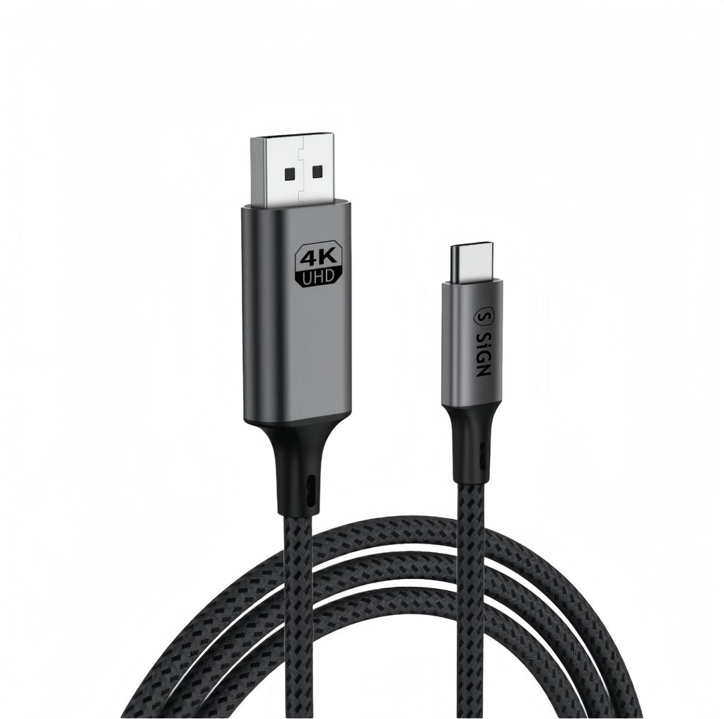 SiGN USB-C - DisplayPort -kaapeli 4K@60Hz, 2m - musta