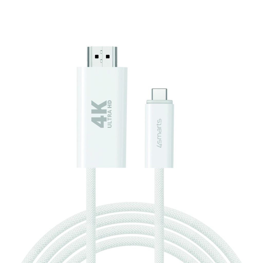 4Smarts USB-C til HDMI-kabel med PD, 2m - Hvit