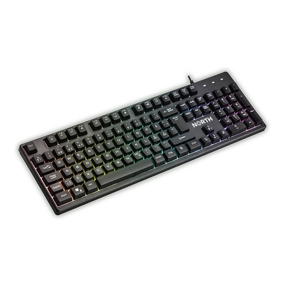 NORTH K100 Gaming tangentbord Nordisk med RGB – Svart