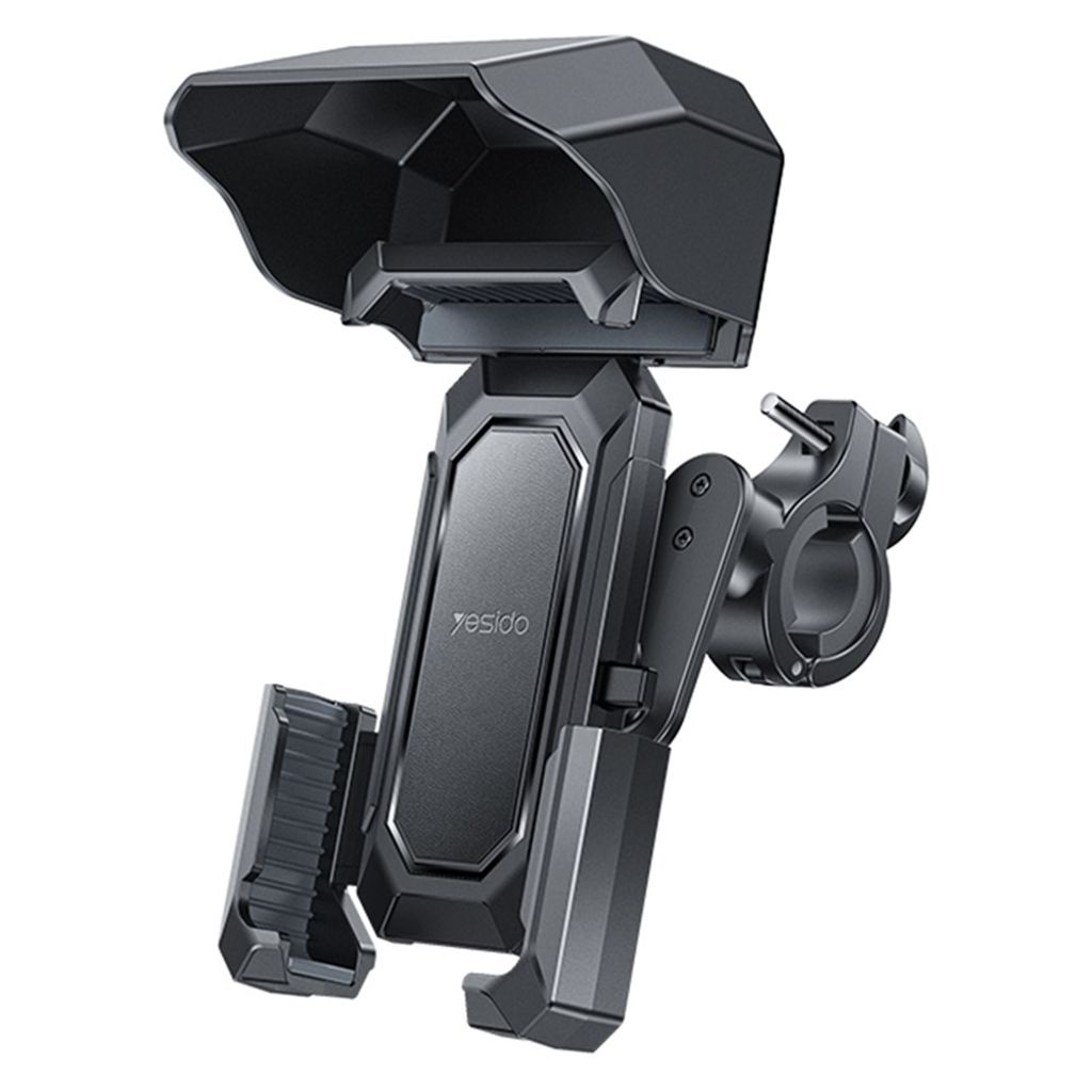 YESIDO C331 mobiltelefonholder med solskjerm for sykkel/motorsykkel/elscooter - Svart