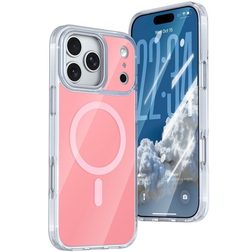 iPhone 18 Pro/17 Pro MagSafe Skal med akrylbaksida - Rosa