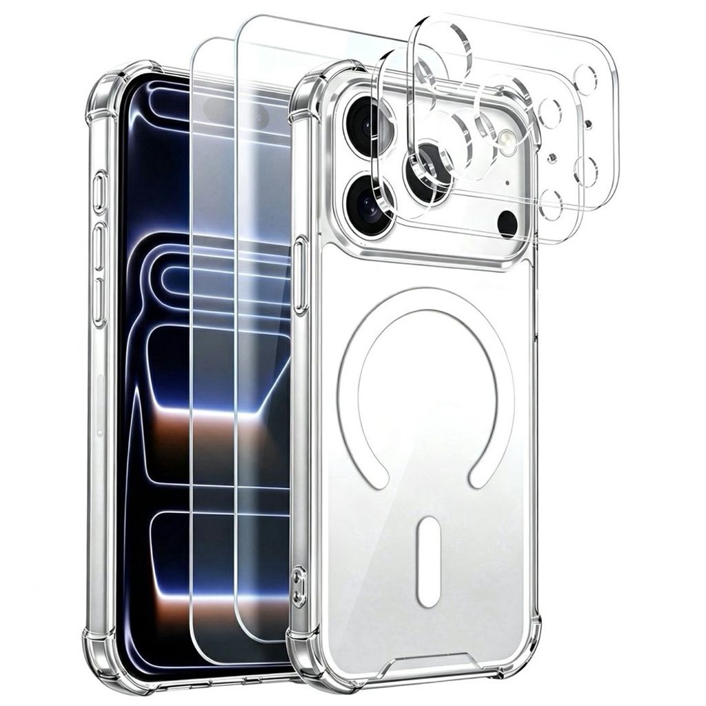 iPhone 18 Pro MagSafe-cover med 2x skærmbeskyttelse + 2x kameralinsebeskyttelse
