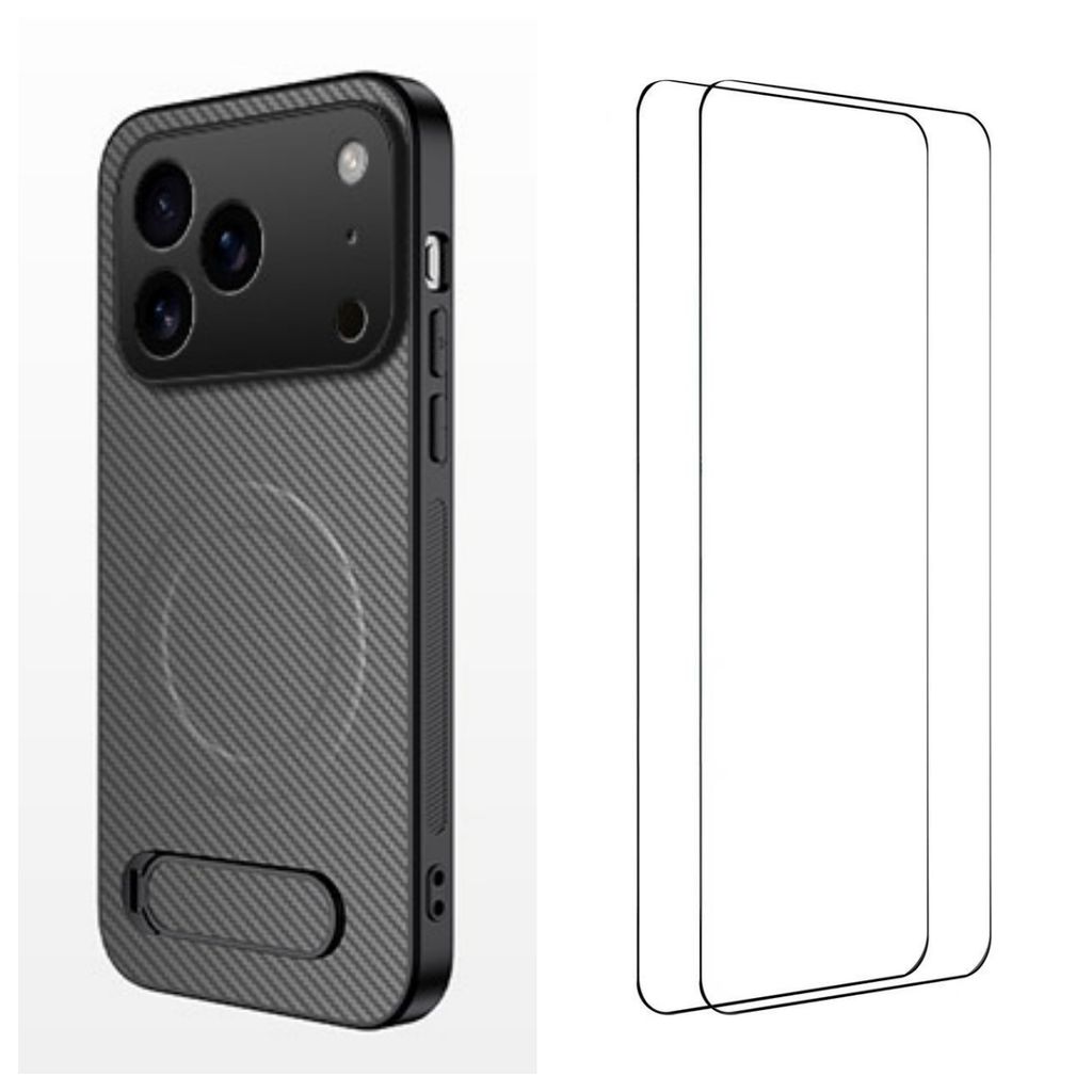 iPhone 18 Pro Kulfiber MagSafe-cover med 2x skærmbeskyttelse - Orange