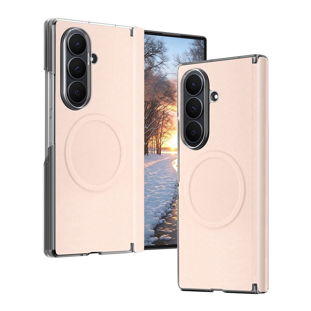 Samsung Galaxy Z Fold8 Ultra MagSafe Kuori PU-nahkaa - Vaaleanpunainen