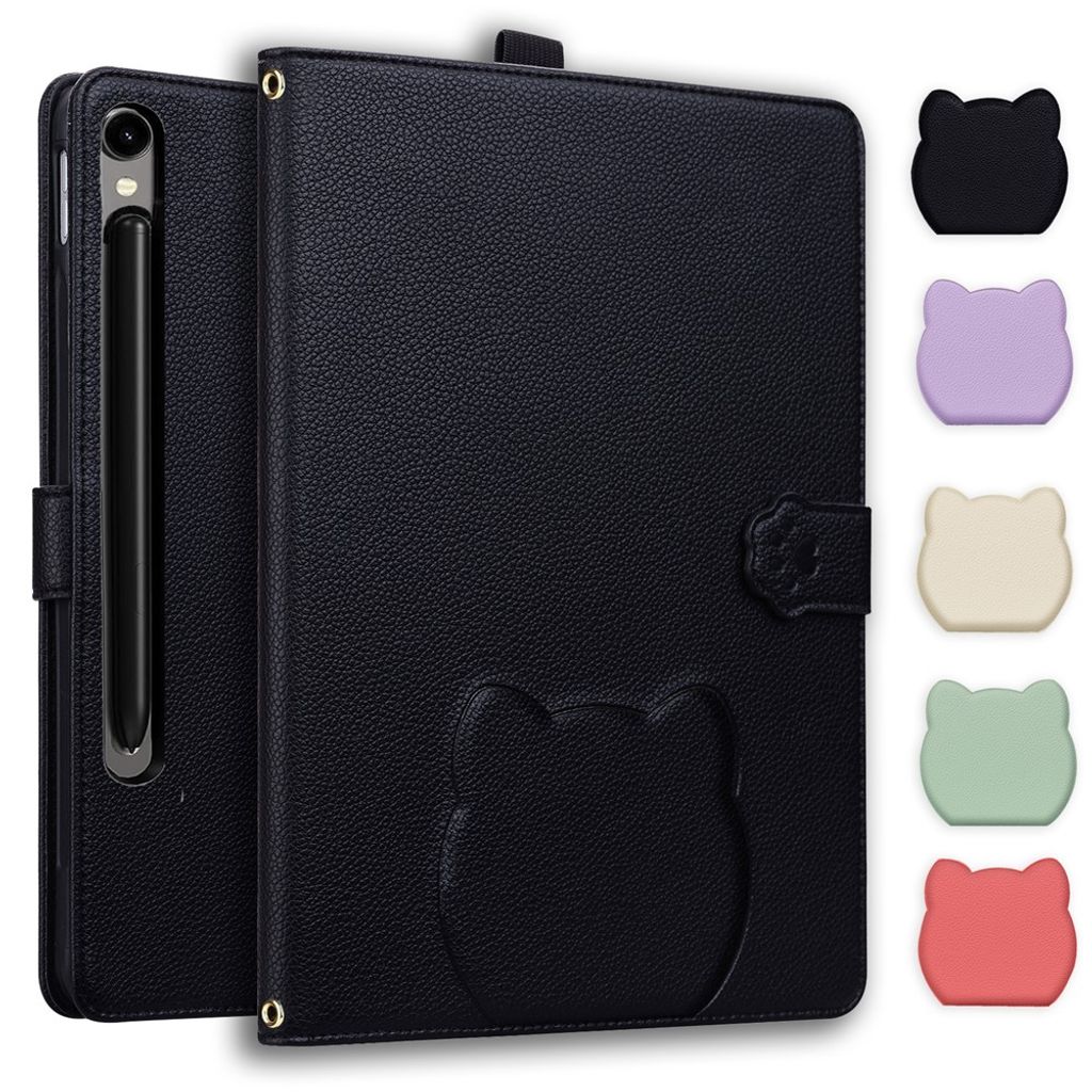 Samsung Galaxy Tab S11 Ultra Plånboksfodral 3D-Kattmönster - Svart
