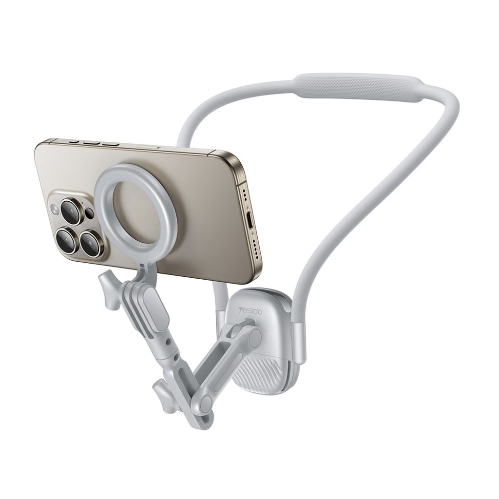 Yesido C332 Magnetisk Halsremholder for Smarttelefon/Actionkamera - Hvit