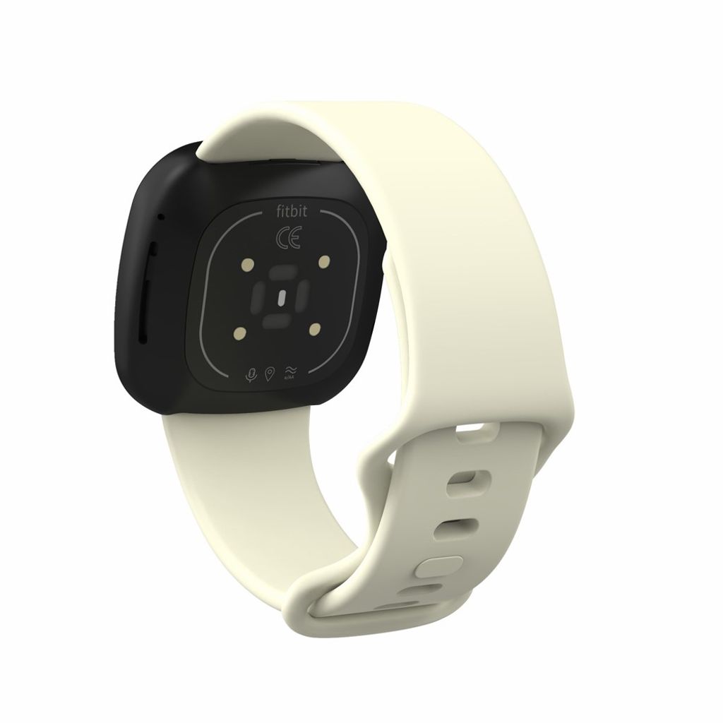 Fitbit Sense/Versa 3 Klokkereim Silikon Størrelse S – Hvit
