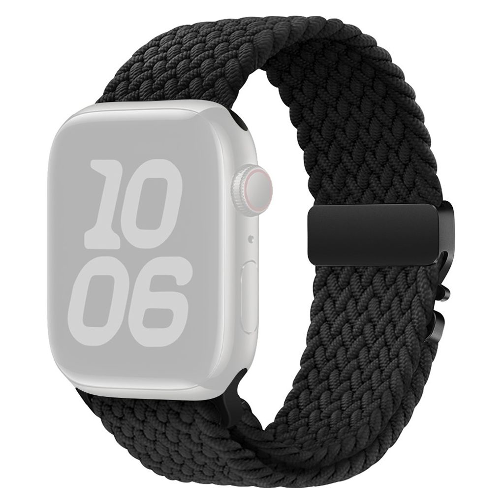 Apple Watch 49/46/45/44/42mm Urrem Flettet Nylon – Sort