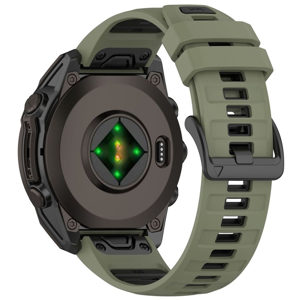 Garmin Quatix 8/Fenix 8/Epix Pro etc. Klockarmband Silikon – Grön/Svart