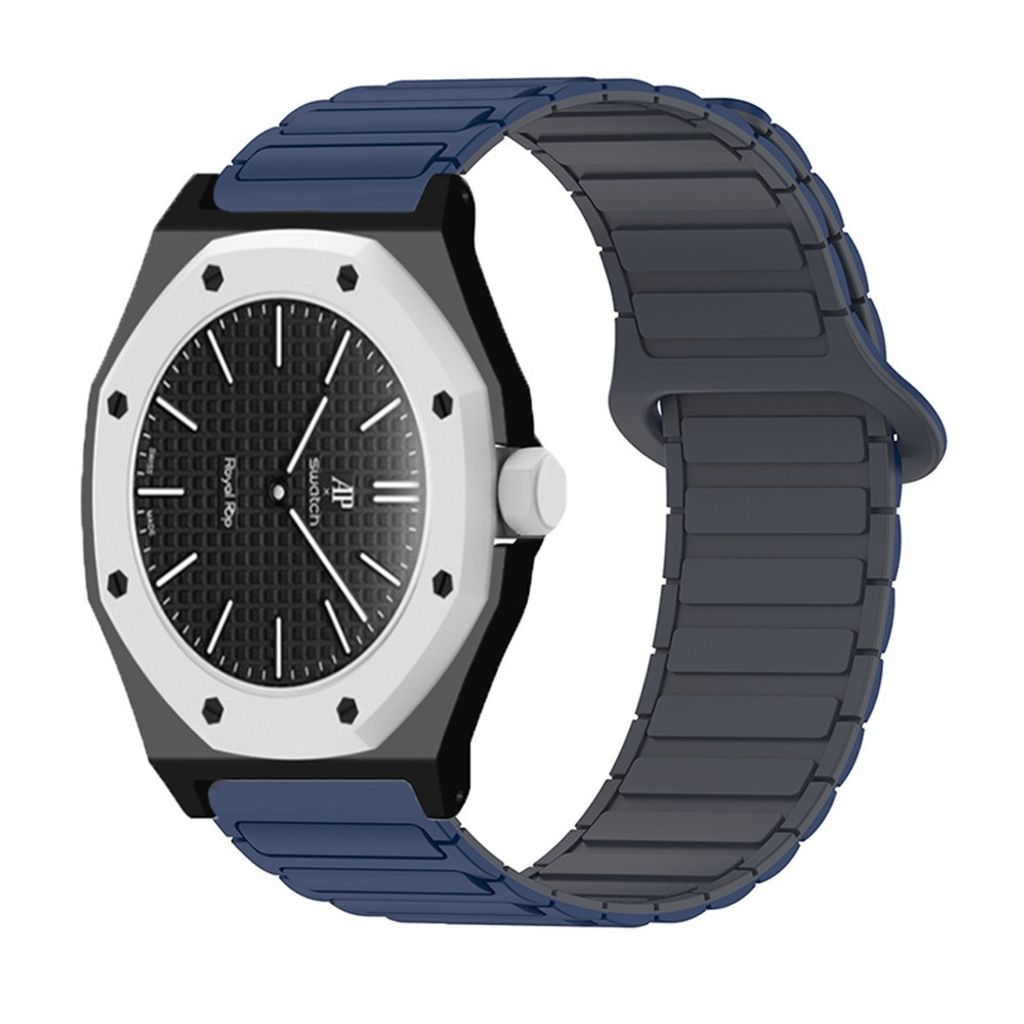 Swatch Royal Pop klokkerem i silikon med deksel - blå/grå/svart