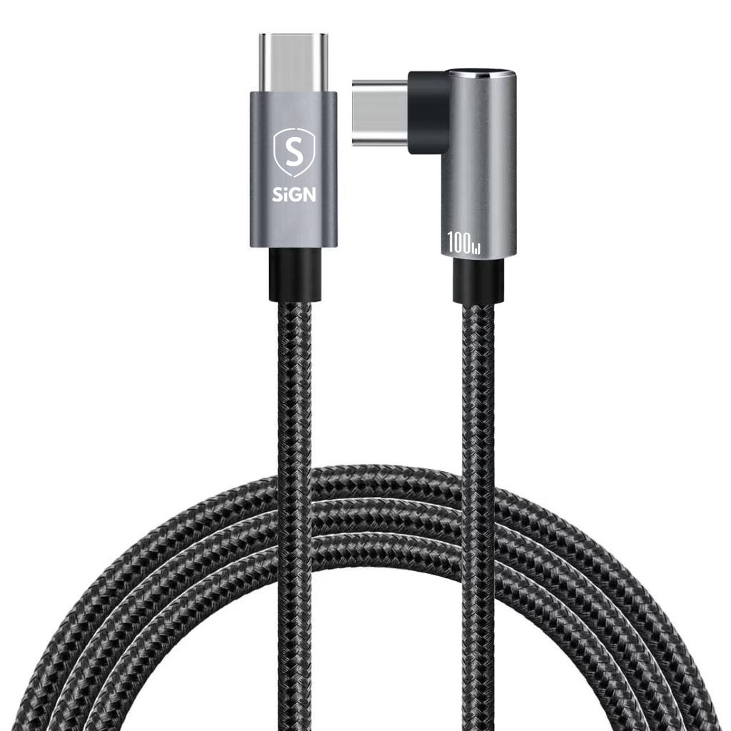 SiGN USB-C naar USB-C Kabel 2m, 100W - Zwart
