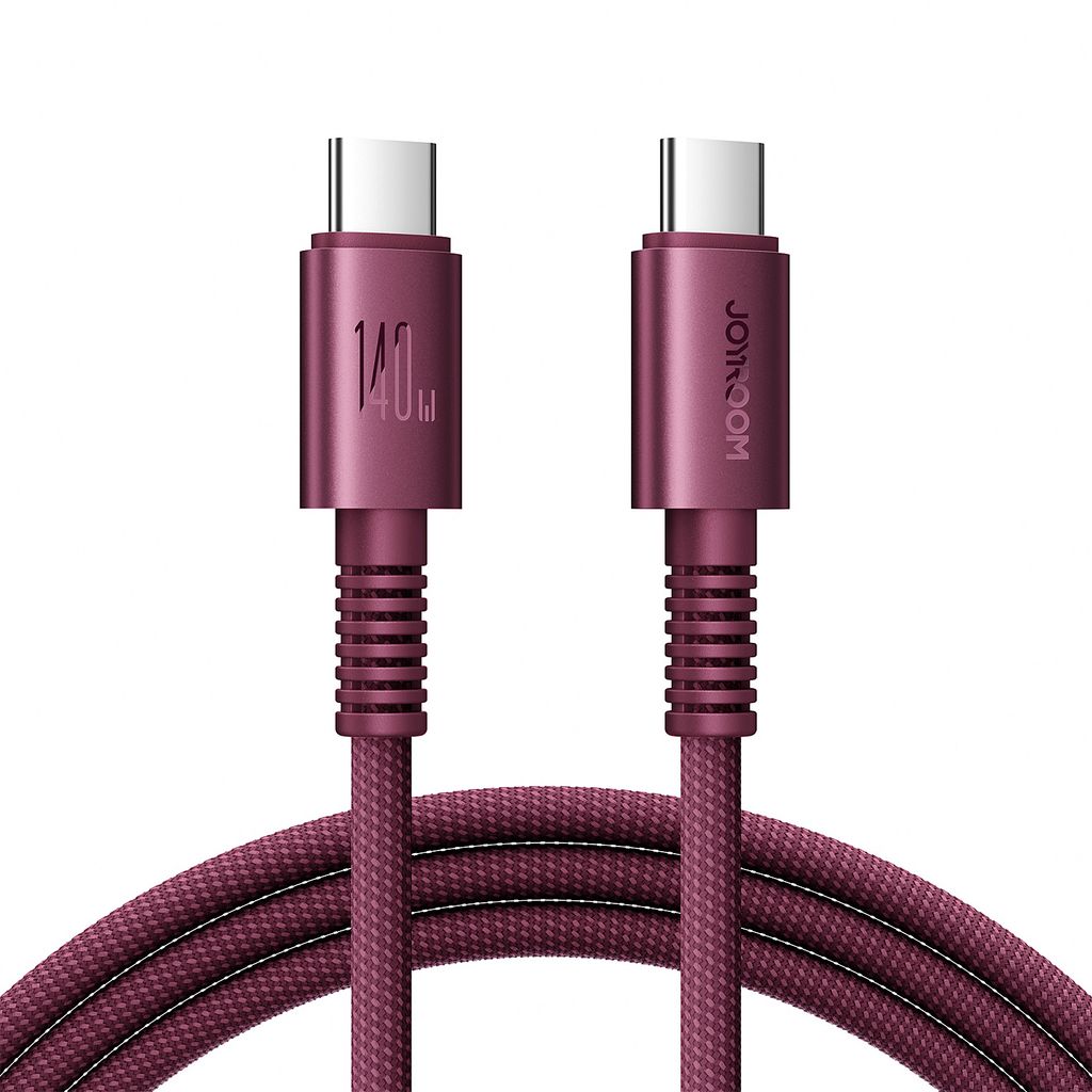 Joyroom AC40 USB-C Snabbladdning & datakabel 140W 480mbps, 2m – Dark Cherry
