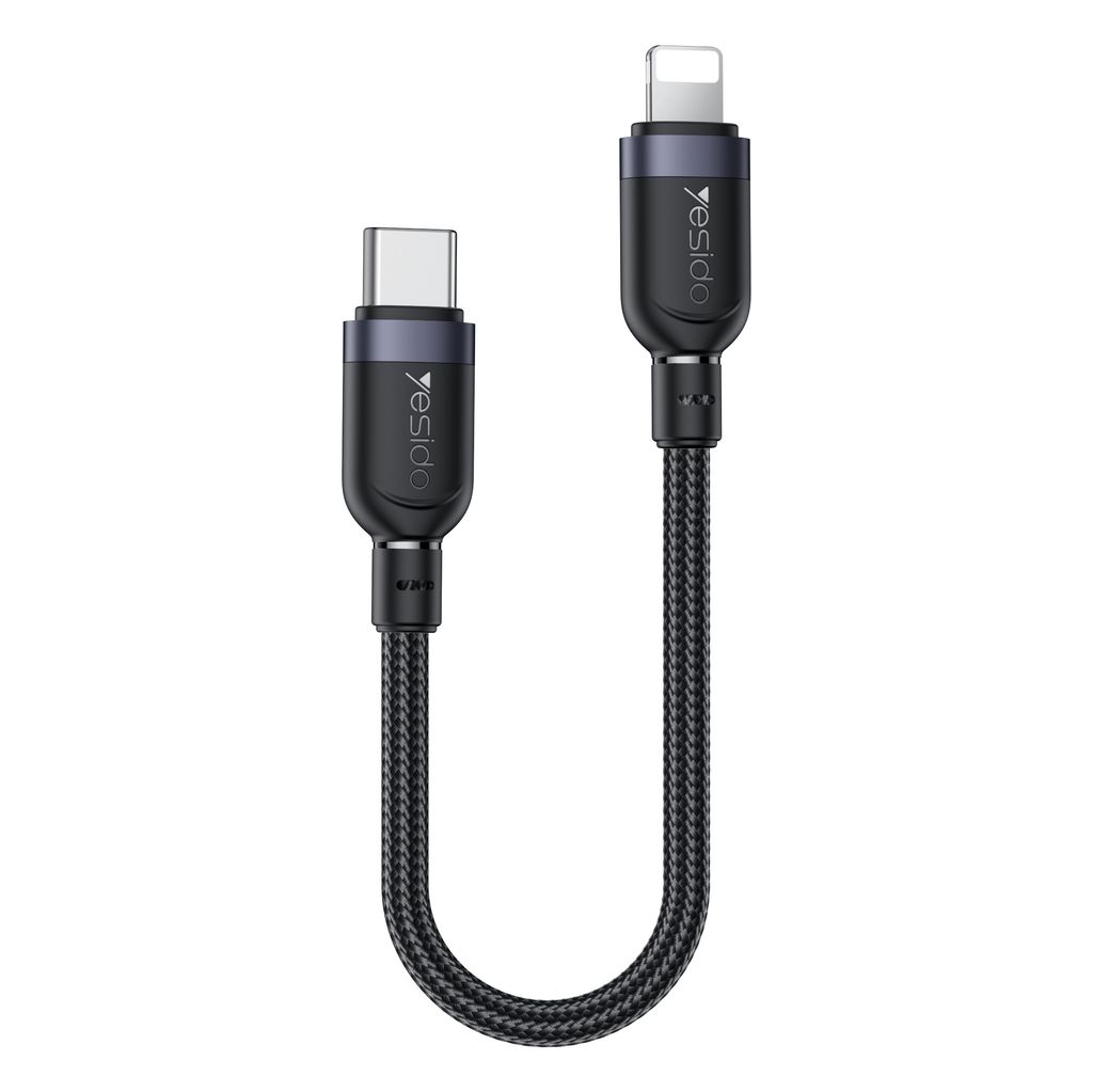 Yesido CA188 USB-C til USB-C-kabel 60 W hurtiglading 0,3 m – svart