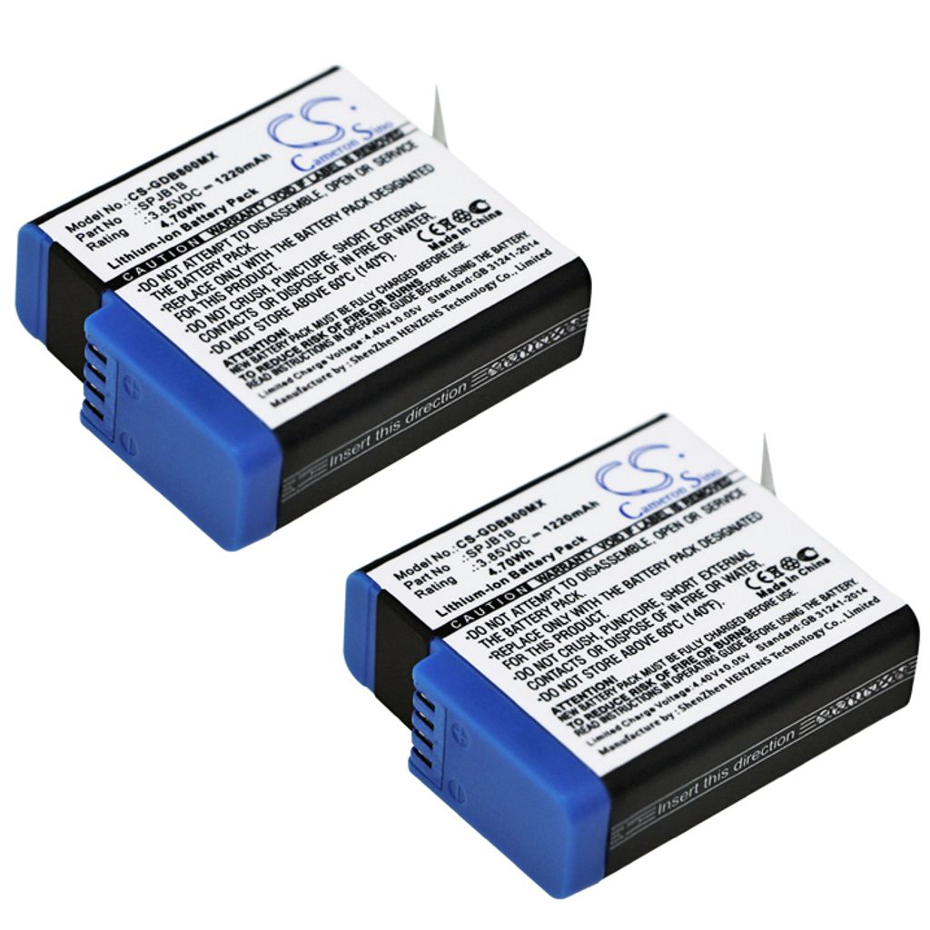 Batteri till GoPro Hero 5/6/7/8 Black - 2-pack | Batterier - Kamerabatterier - GoPro - GoPro batterinummer | Batteritema