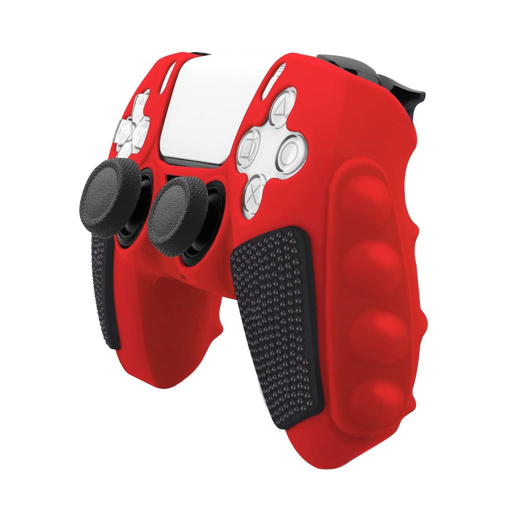 Silikone beskyttelsesetui til Sony PS5 Gamepad – Sort/Rød