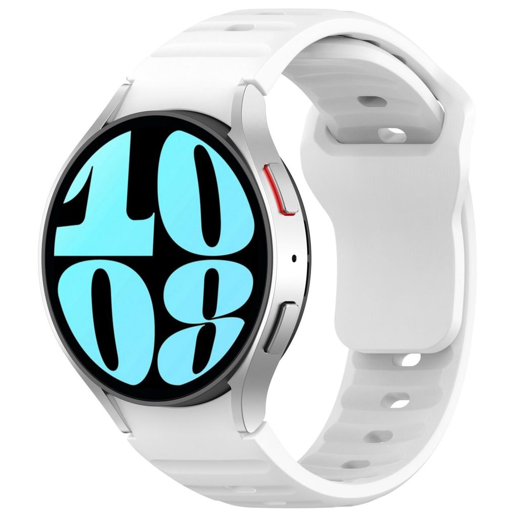 Samsung Galaxy Watch 7/6/5 silikoniranneke kellolle - valkoinen