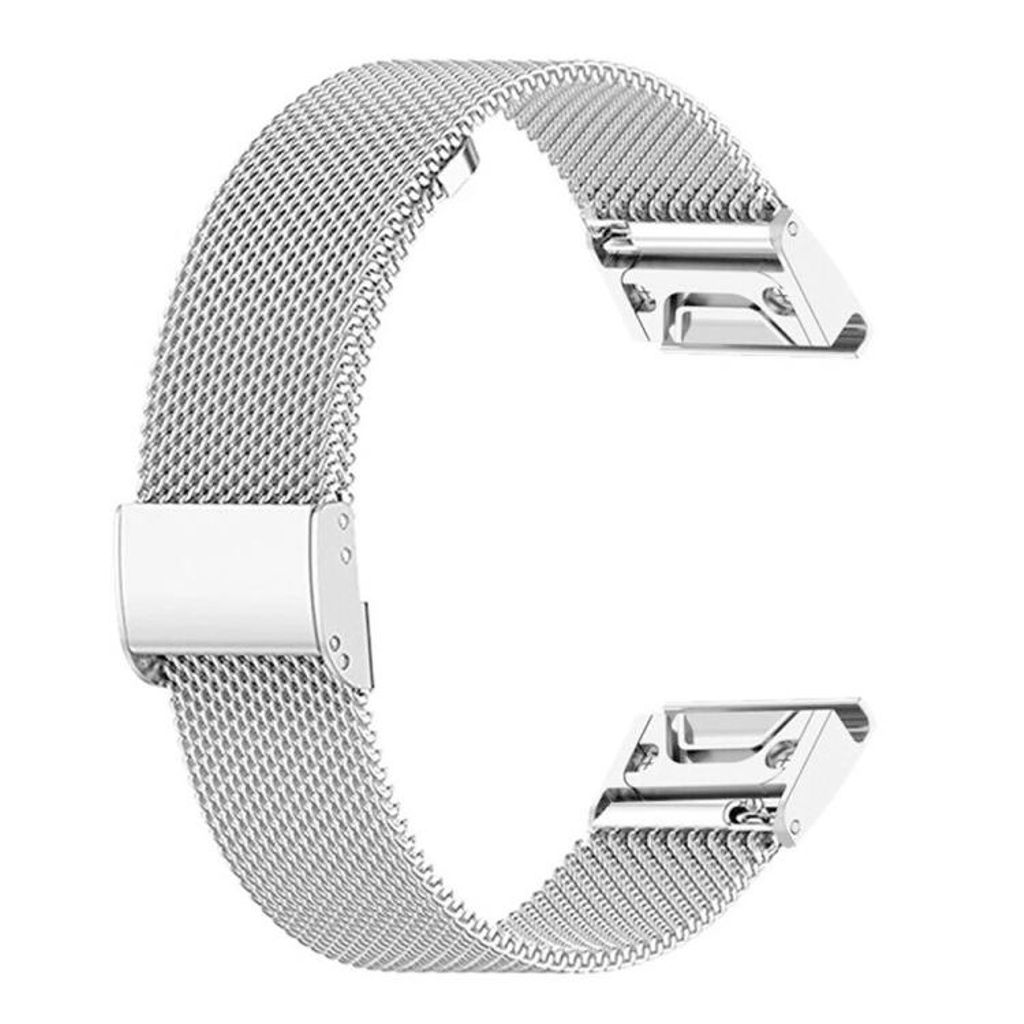 Garmin Fenix 7X/6X/5X Klokkereim milanese i metall - Sølv