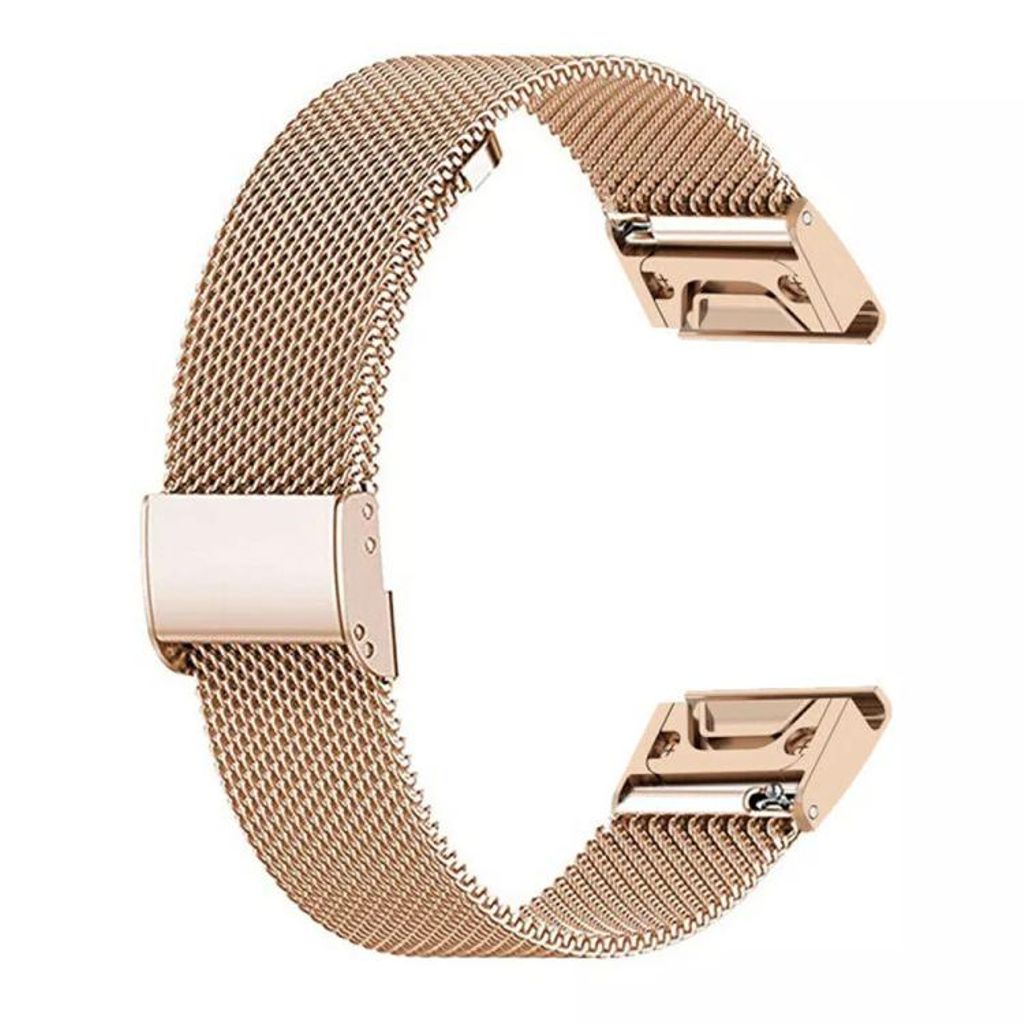 Garmin Fenix 7X/6X/5X Klokkereim milanese i metall - Rose gull