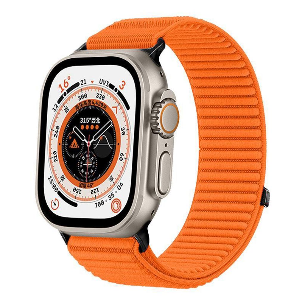 Apple Watch 42/44/45/46/49mm nailonranneke – Oranssi