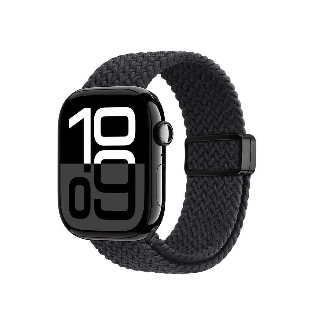 DUX DUCIS Apple Watch 42/44/45/46/49 mm kellonranneke nailonilla ja magneettilukolla – musta