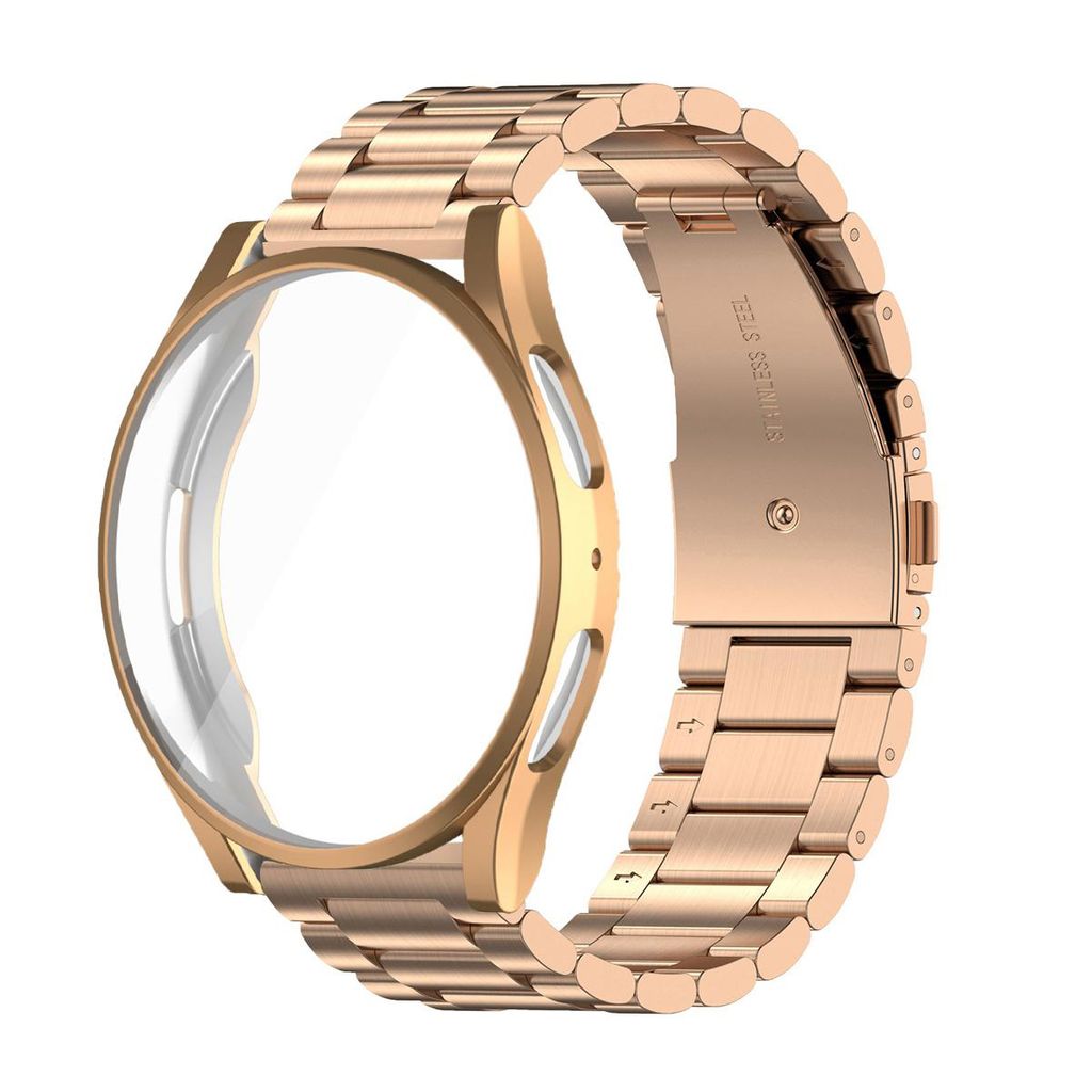 Samsung Galaxy Watch7 44 mm kellonranneke ruostumattomasta teräksestä + näytönsuoja – ruusukulta