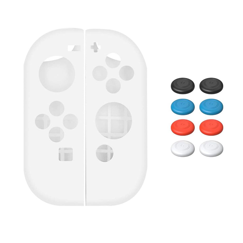 XDcase Nintendo Switch/Switch OLED Joy-Con silikondeksel og joystick-deksel – hvit