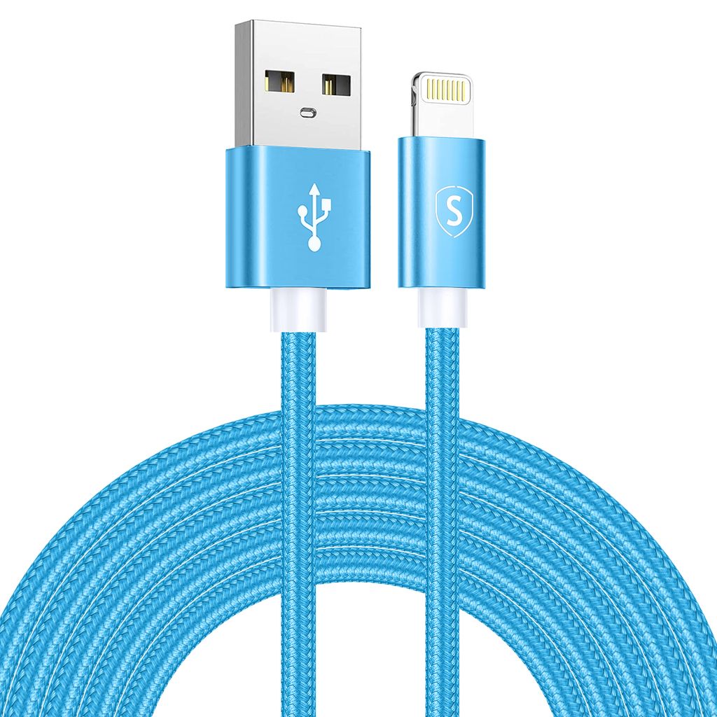 SiGN USB til Lightning-kabel 2.4A, 3m, Nylon - Blå