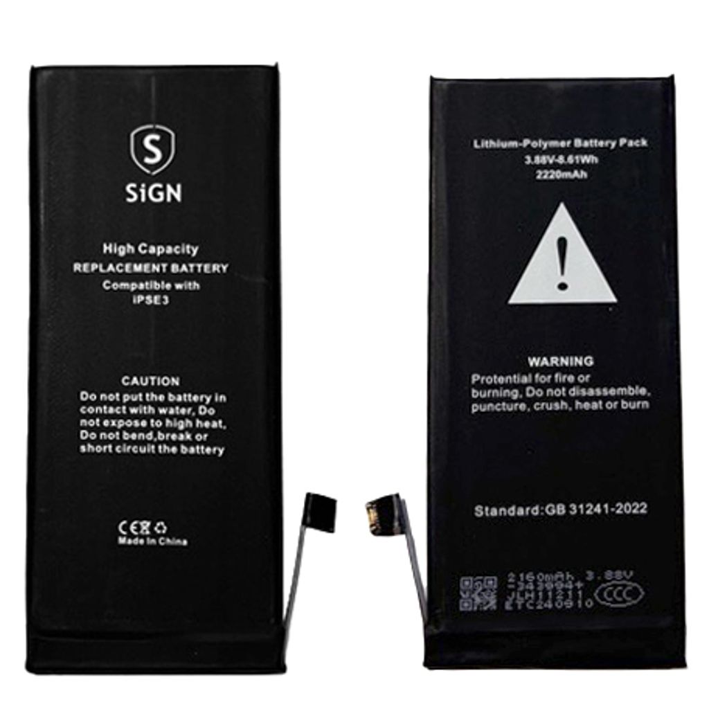 SiGN iPhone SE 2022 Korkean kapasiteetin akku - 2200mAh