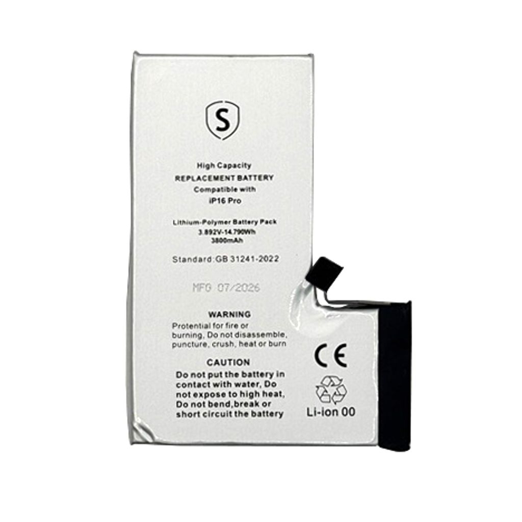 iPhone 16 Pron suurikapasiteettinen akku - 3800 mAh