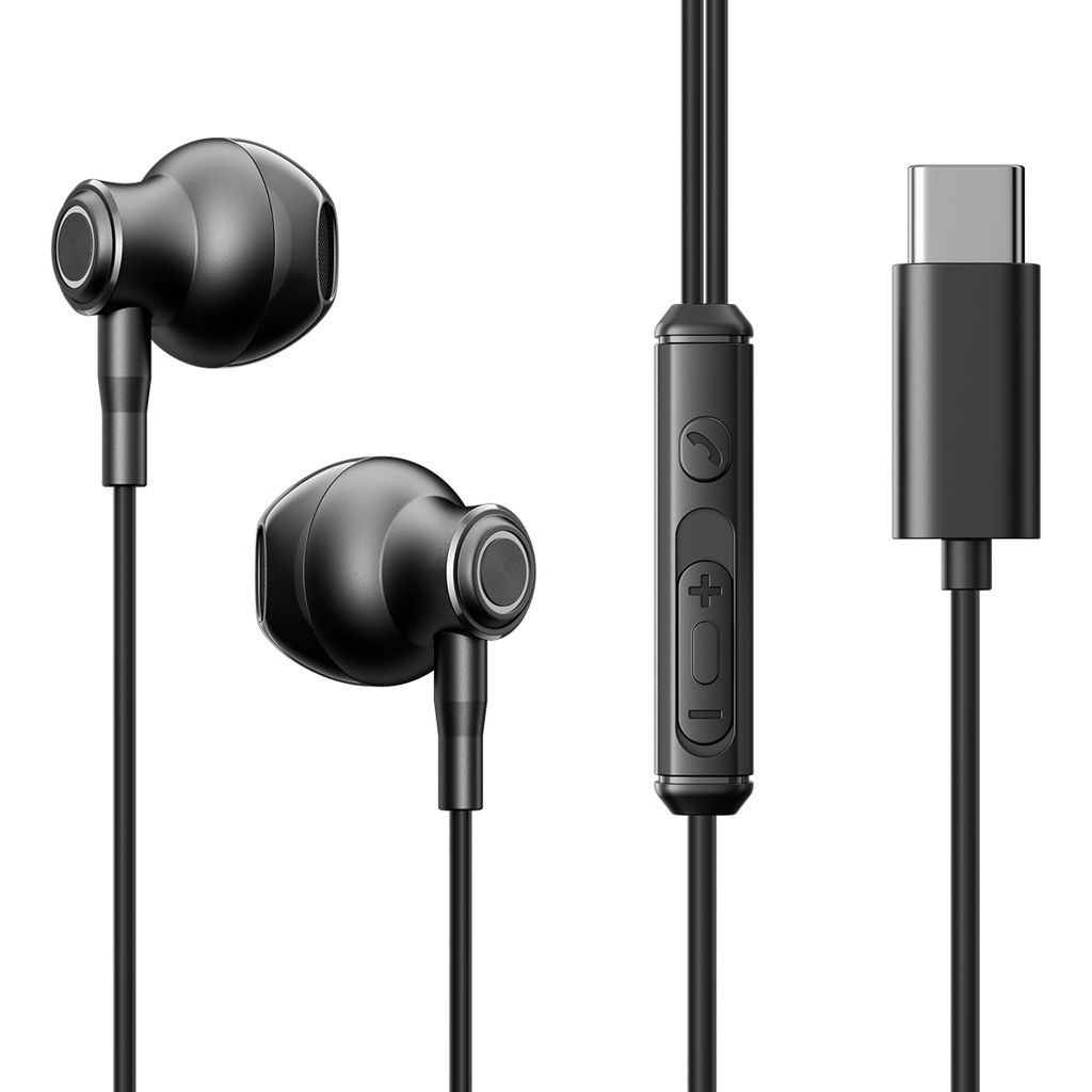Joyroom USB-C Kablede hovedtelefoner Half In-Ear - Sort