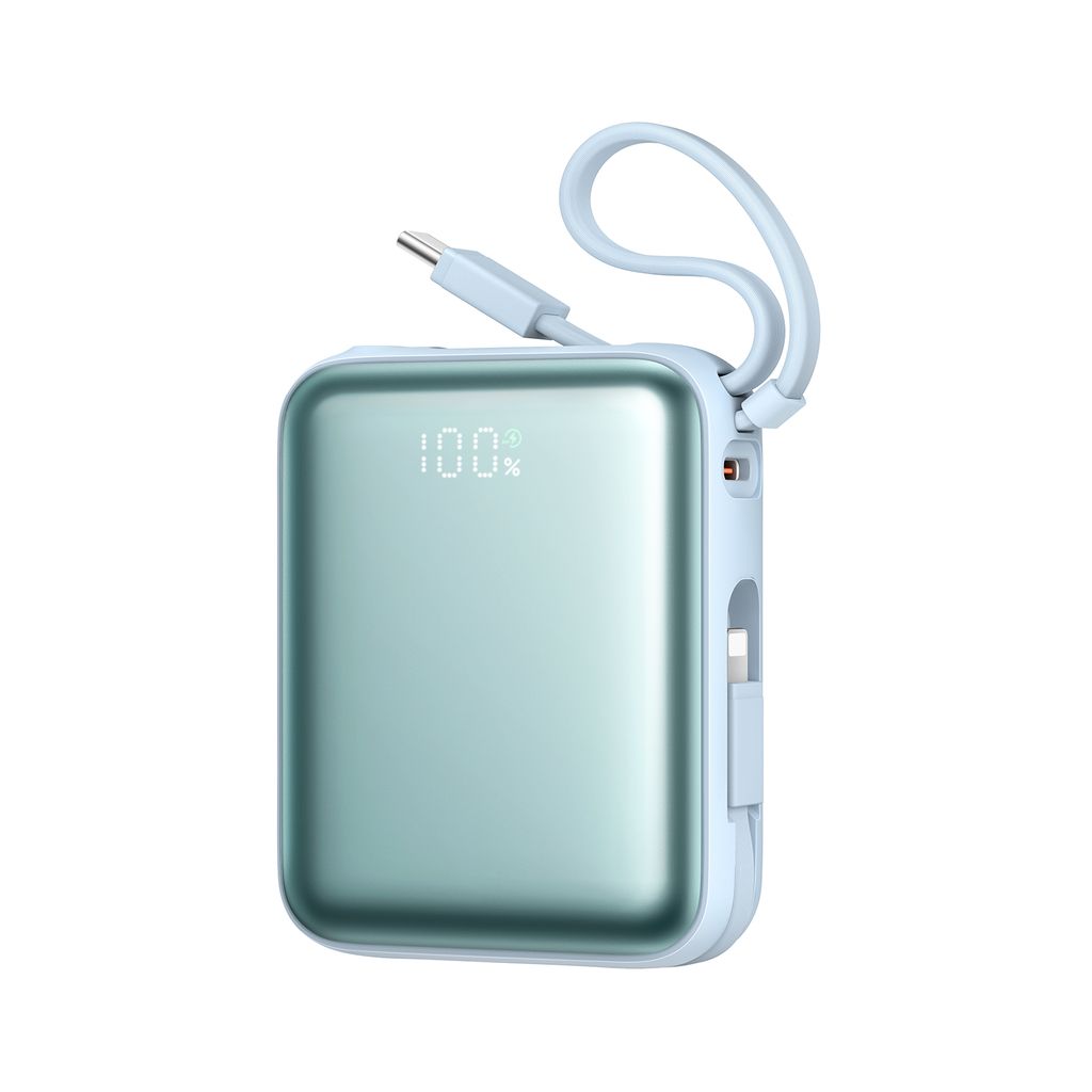 Joyroom 22.5W Varavirtalähde 10000mAh Pikalataus Kaksoiskaapelilla - Sininen