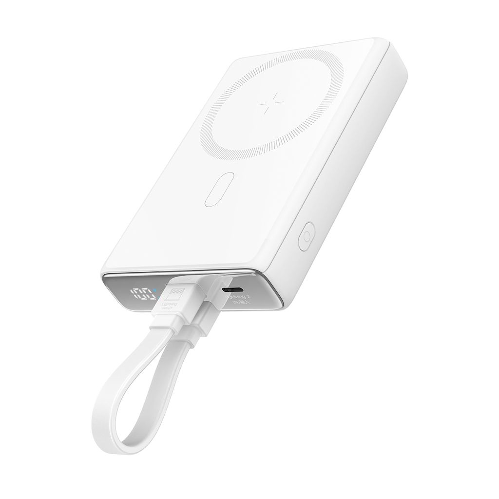 Joyroom JR-PBM01 MagSafe Powerbank 20 W 10000 mAh z USB-C/Lightning – biały