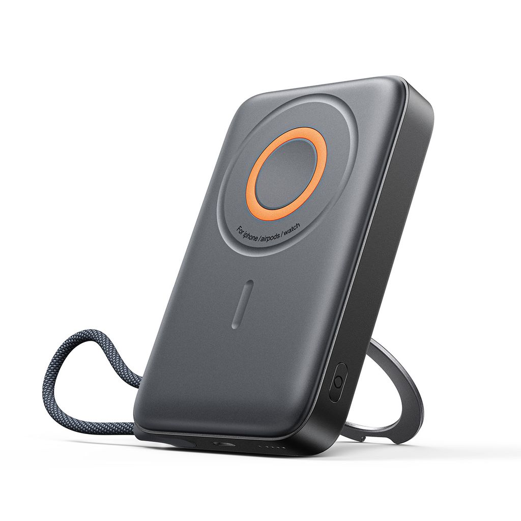 Joyroom 22.5W MagSafe Varavirtalähde 10000mAh Langaton Laturi Rengasjalustalla - Musta
