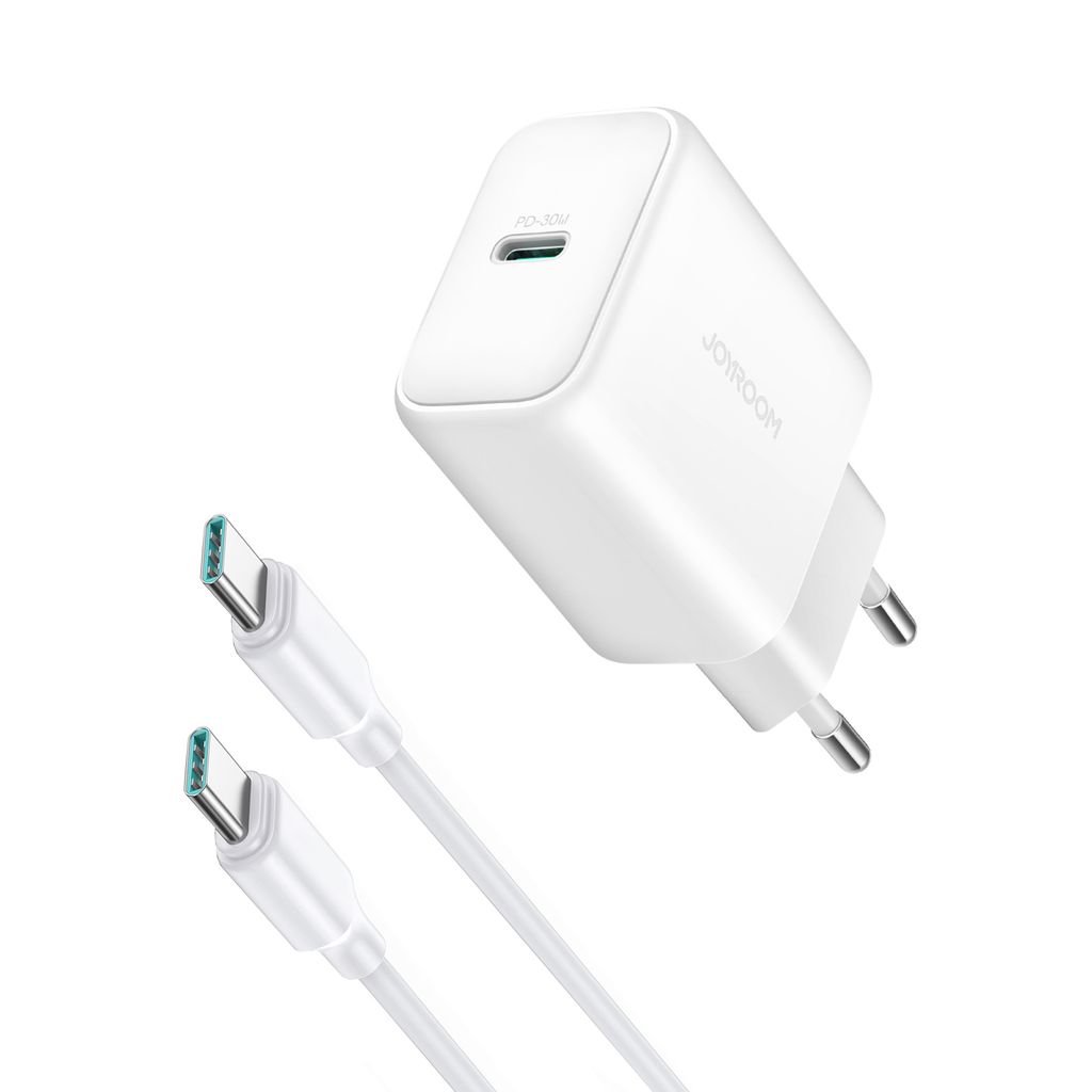 Joyroom Ładowarka ścienna USB-C PD 30W z Kablem USB-C - Biała