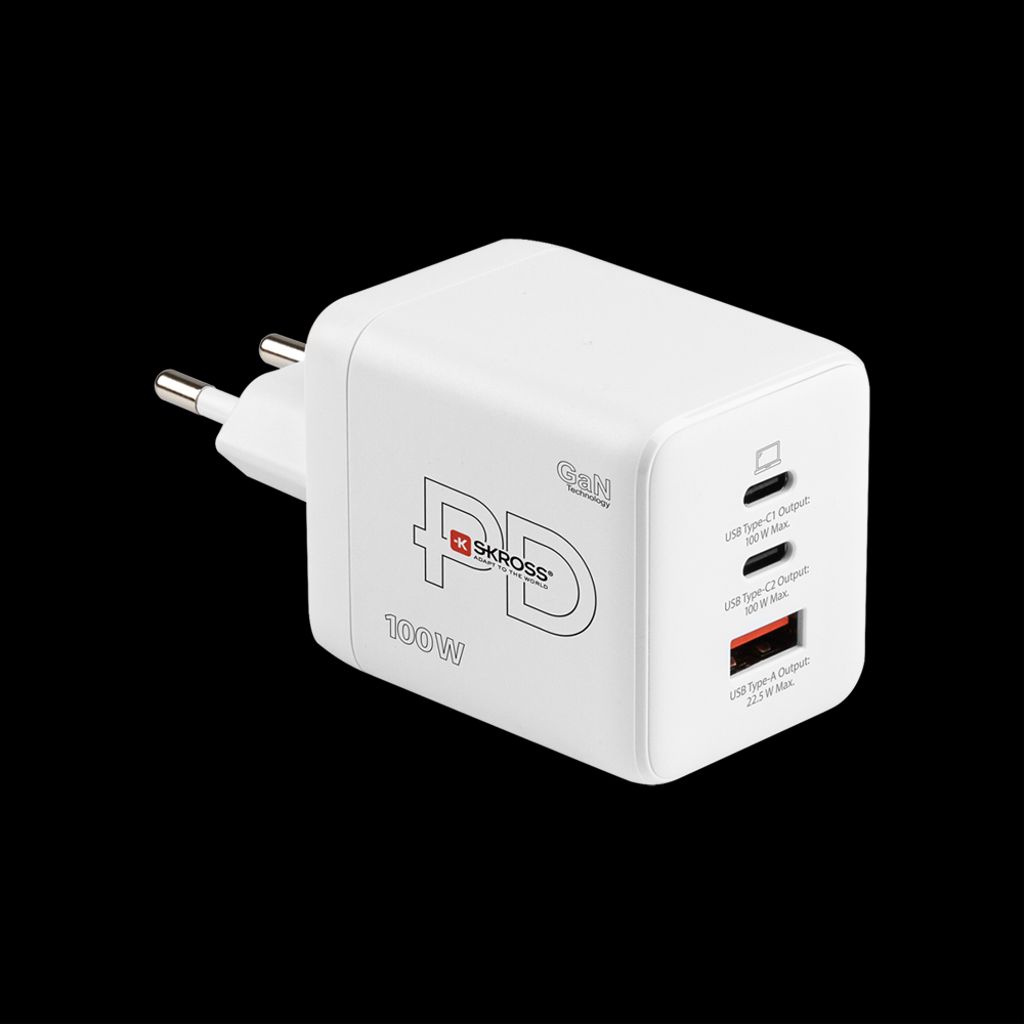 SKROSS Power Charger Combo+ 100W GaN USB-A/2x USB-C
